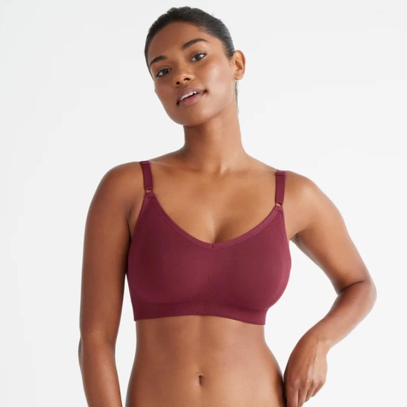 KNIX Seamless Good to Go Bra, Padded in Pink Ginger, knit fabric, v-neck size XS - Picture 5 of 5